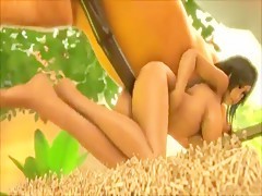 Sexy anime masked babe lets her horse and dog fuck her in wet cunt