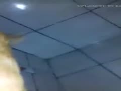 Girl fucks dog in the bathroom floor 2
